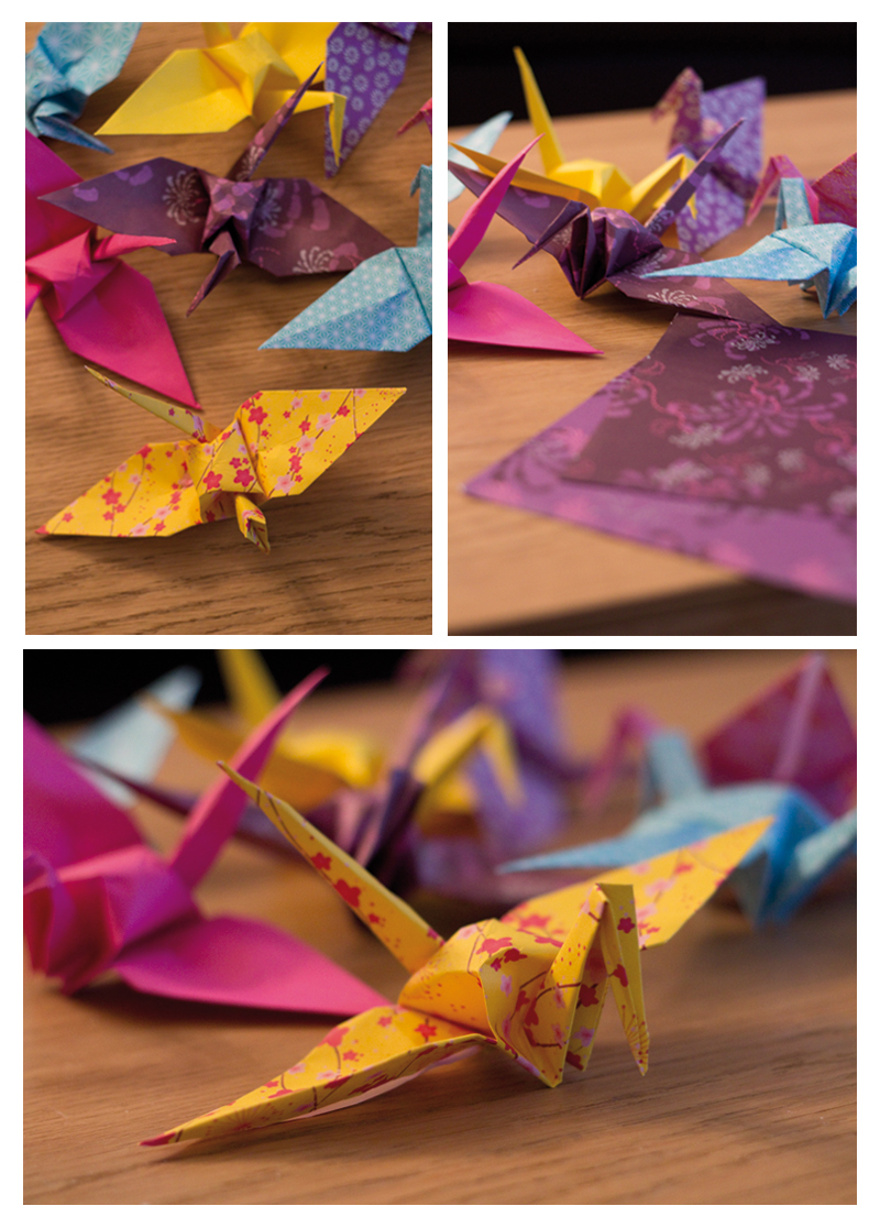 grues1 Guirlande Grues origami papier japonais
