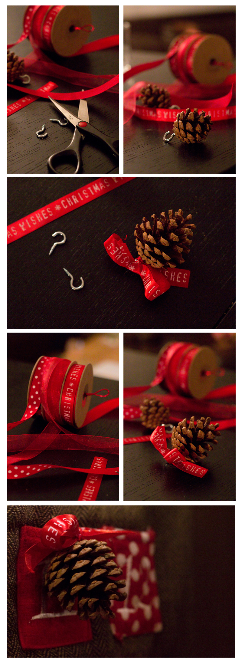 pommedepin_DIY DIY pomme de pin Noël ruban sapin