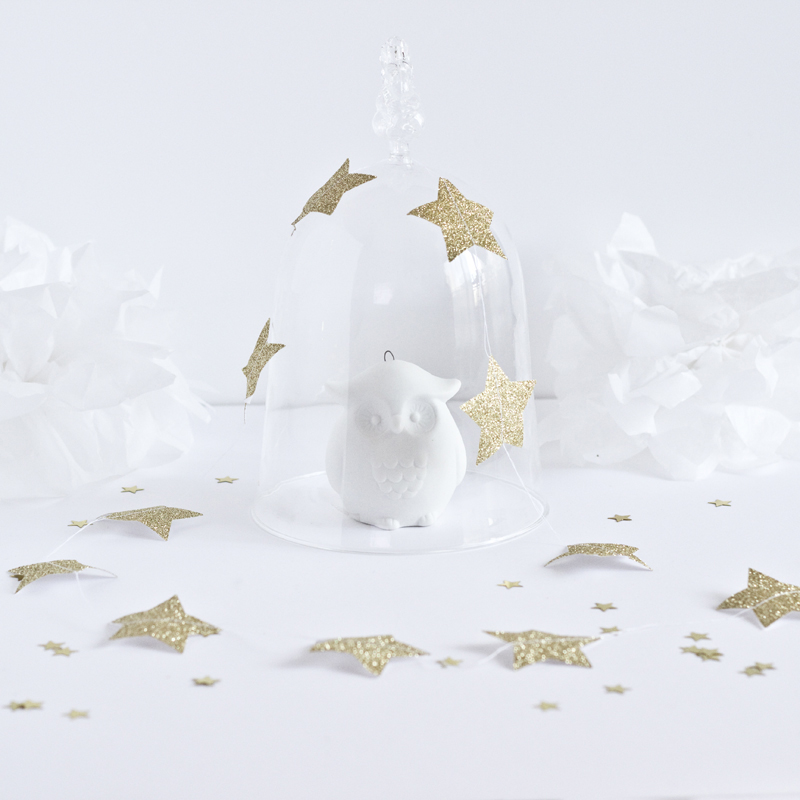 diy guirlande d'étoiles à paillettes - paperboat.fr