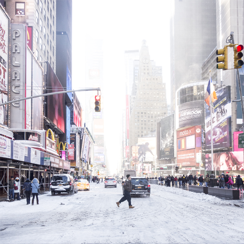 Time Square Snow, New York, Paperboat.fr