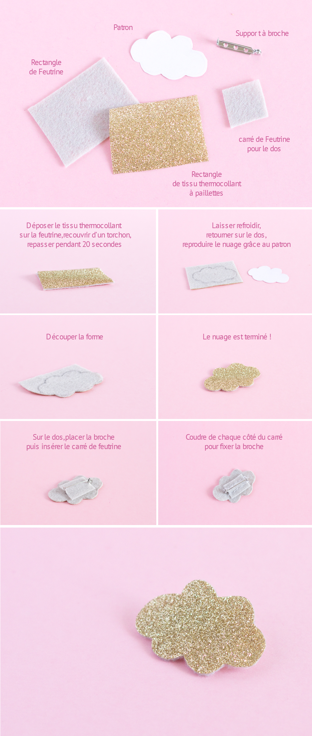 DIY Broches à paillettes - paperboat.fr