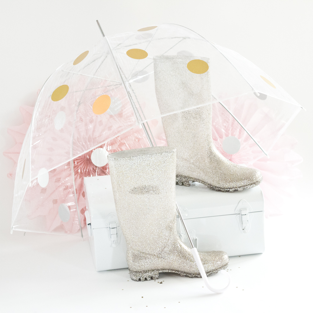 DIY parapluie à pois dorés - www.paperboat.fr