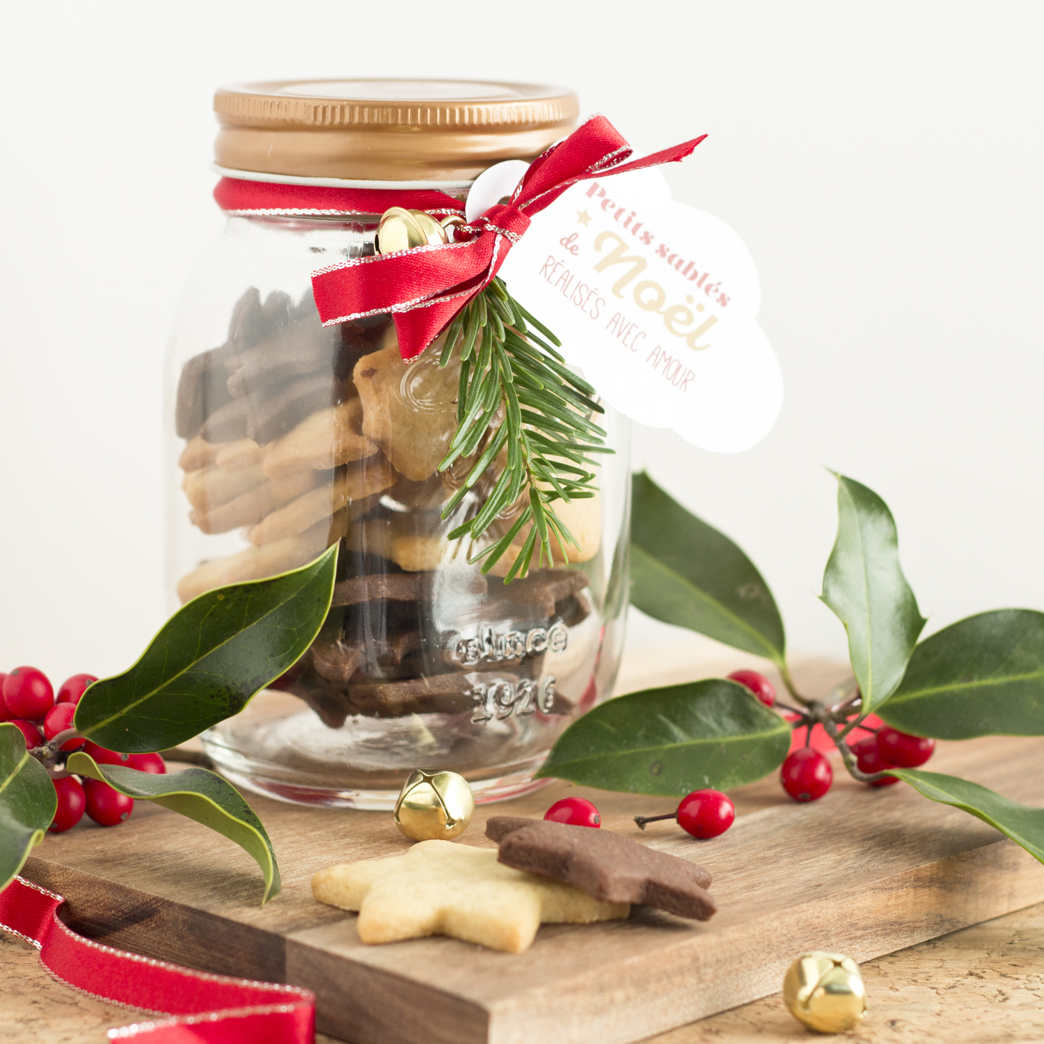 DIY Noël : des bocaux de sablés à offrir - www.paperboat.fr