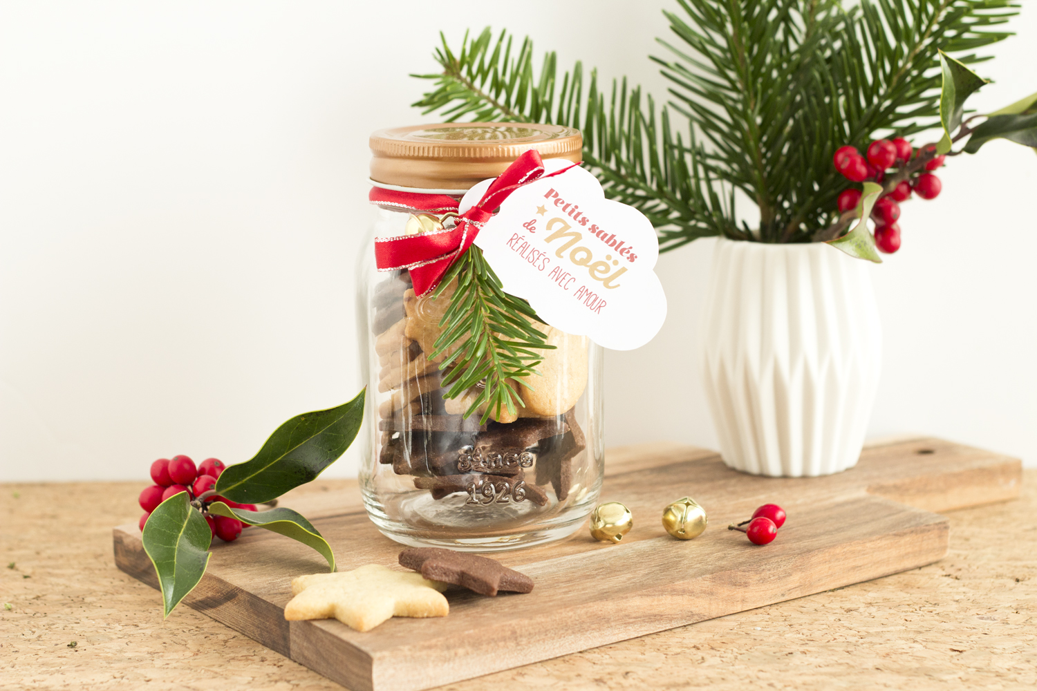 DIY Noël : des bocaux de sablés à offrir - www.paperboat.fr