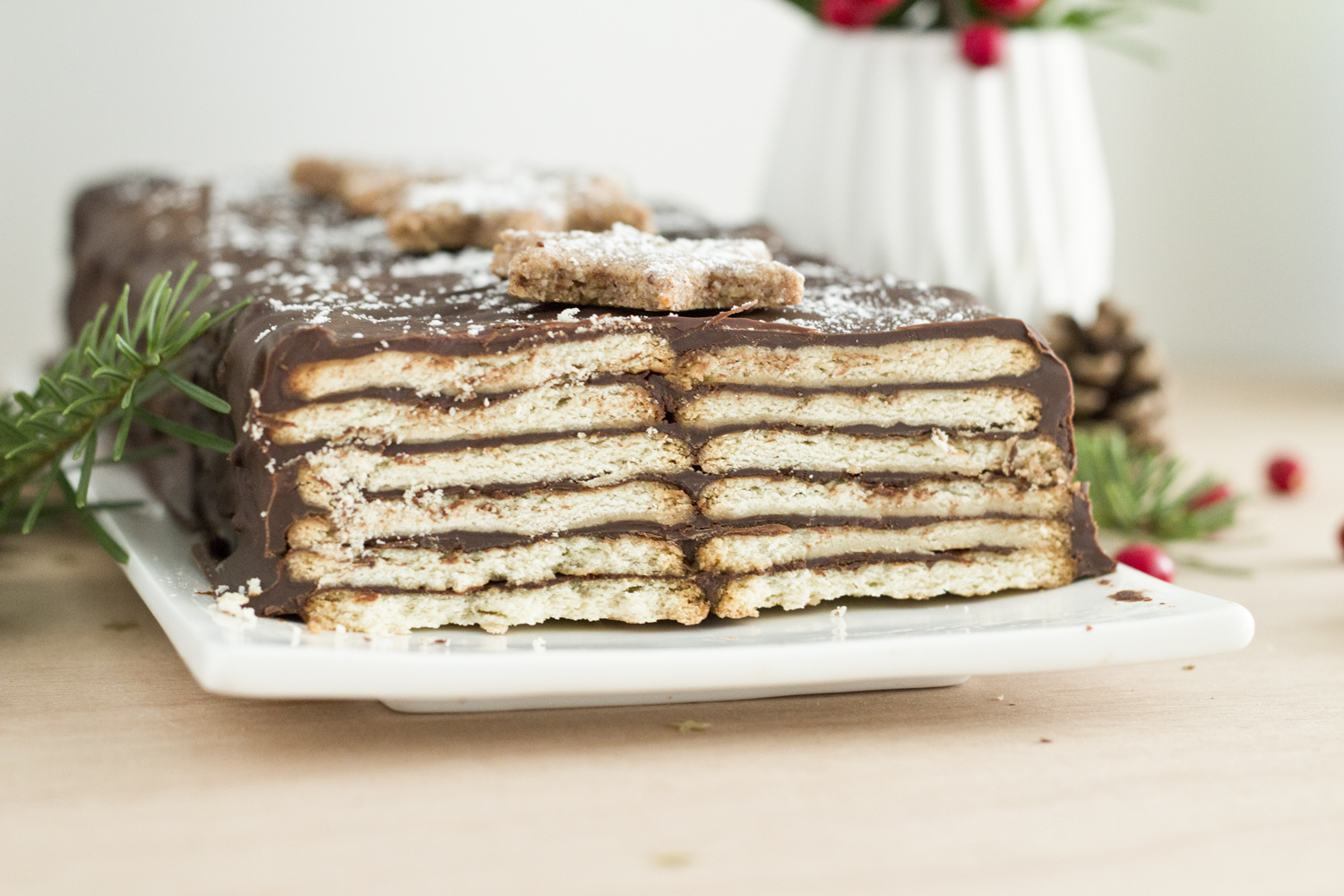 Bûche de noël aux petits beurres - www.paperboat.fr