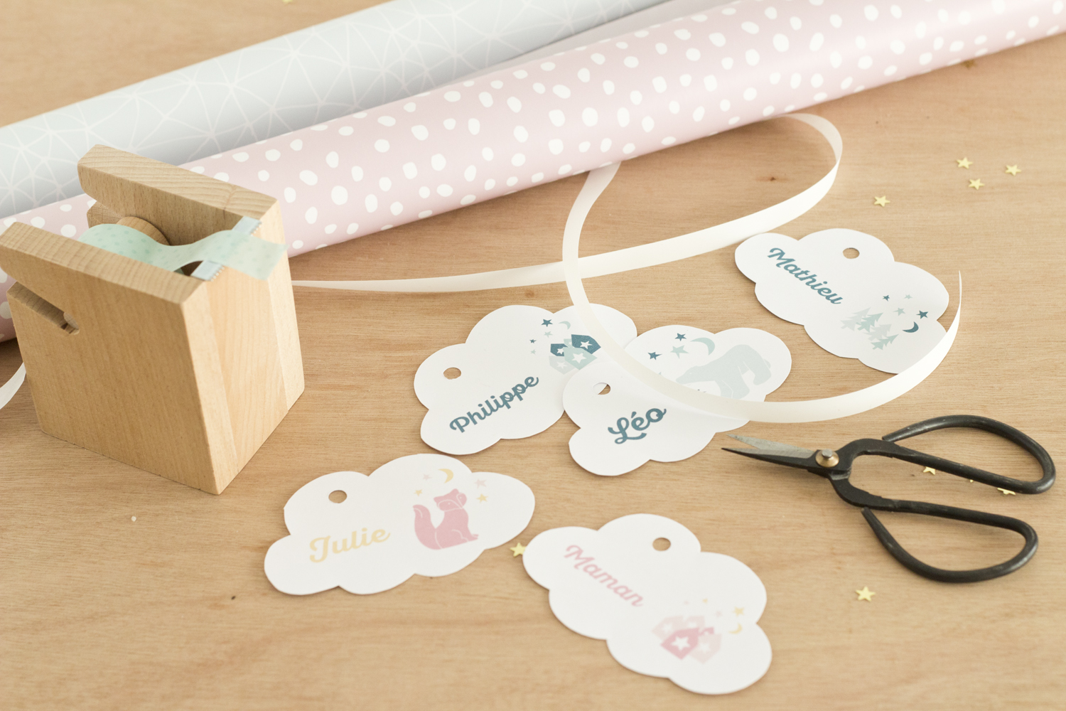 Étiquettes de Noël pastel à télécharger - www.paperboat.fr
