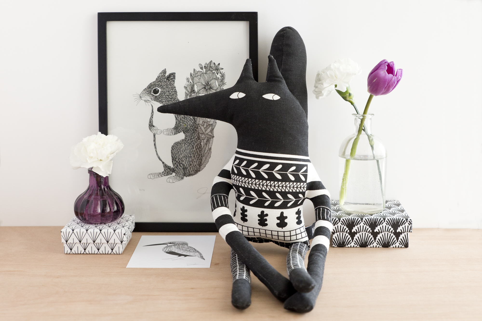 Animaux graphiques noirs et blancs - www.paperboat.fr