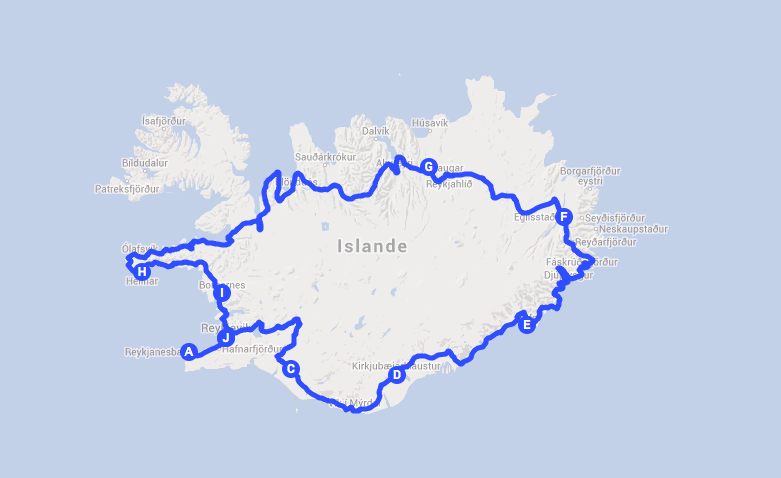 carte islande