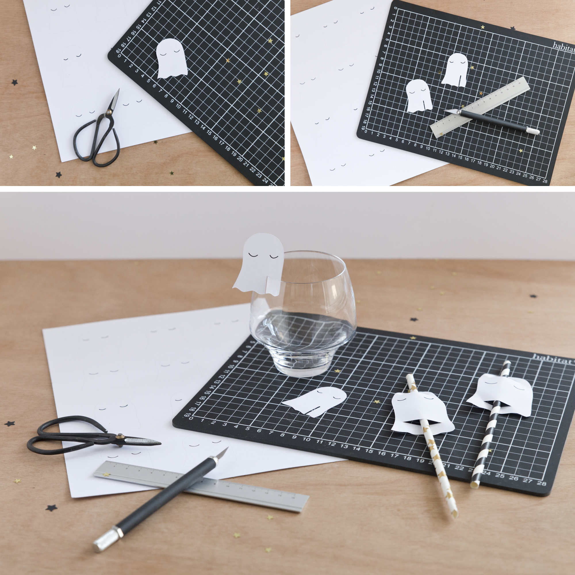 DIY verres fantômes - Halloween - www.paperboat.fr