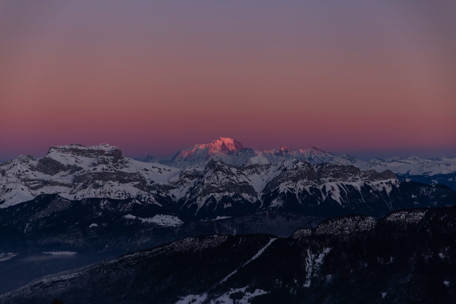 Coucher de soleil Semnoz en Hiver - www.paperboat.fr
