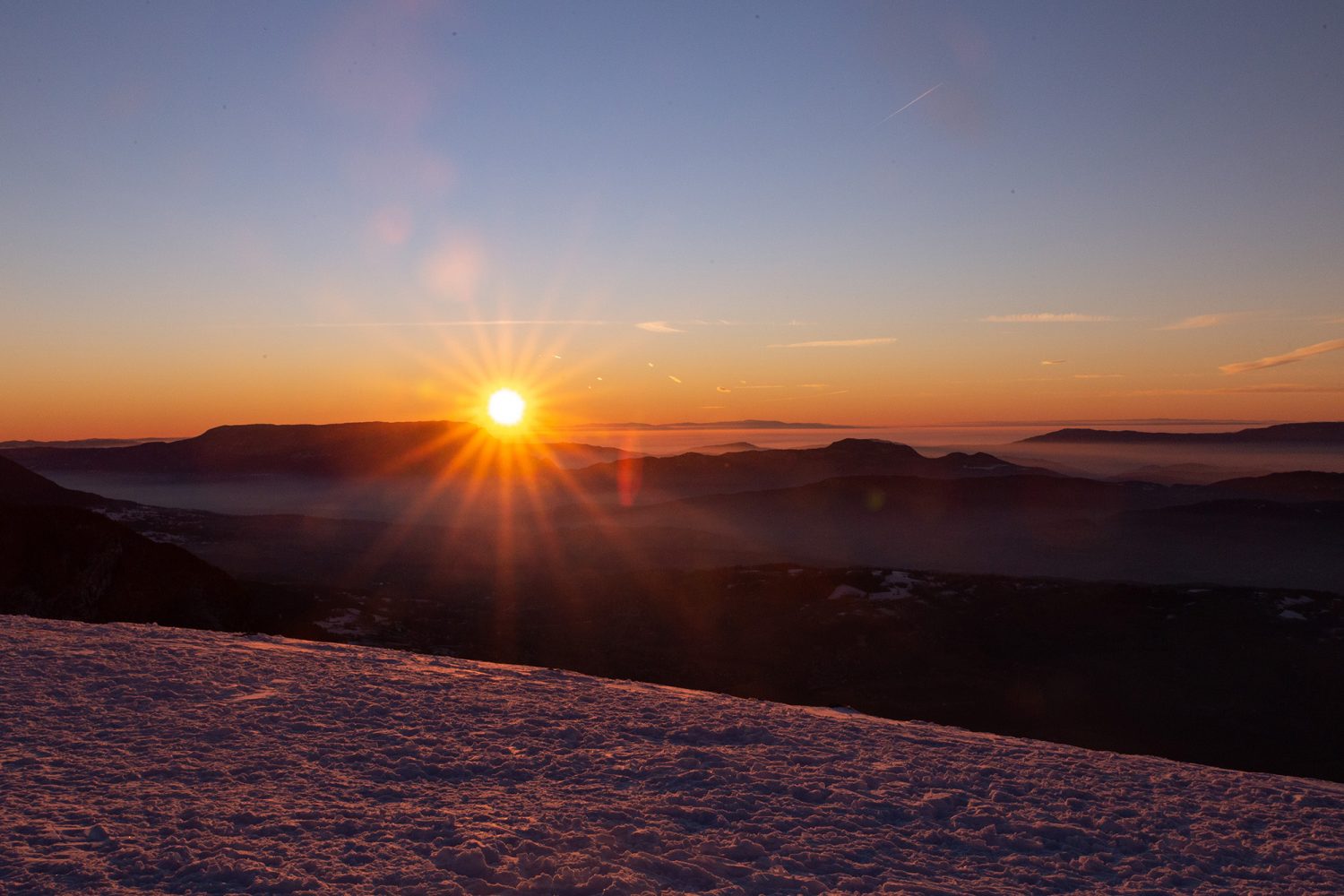Coucher de soleil Semnoz en Hiver - www.paperboat.fr