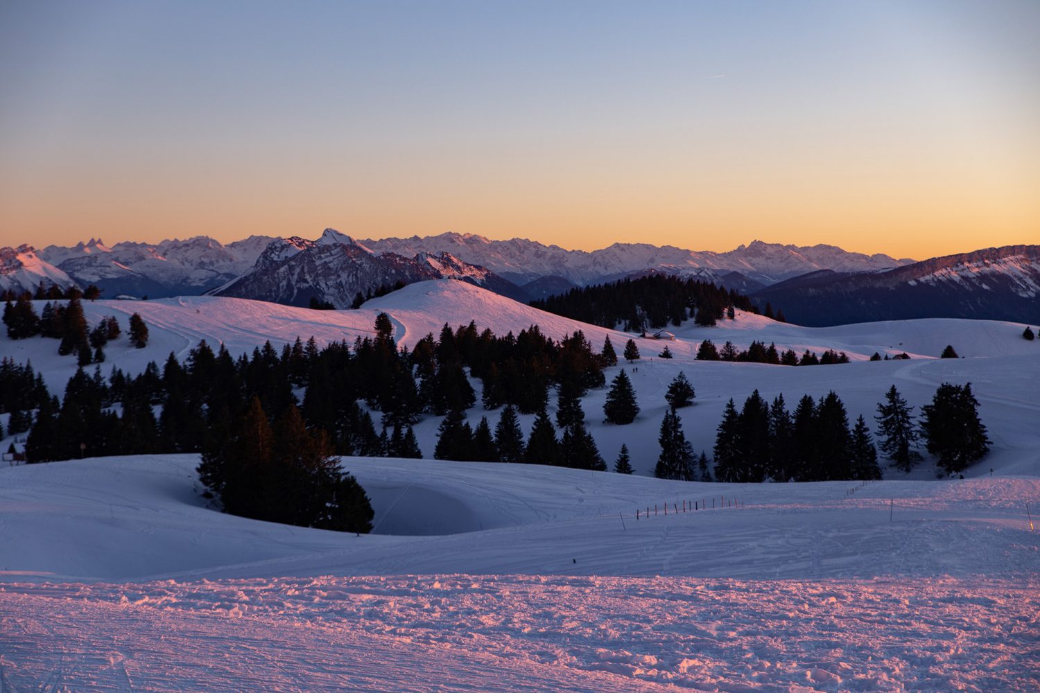 Coucher de soleil Semnoz en Hiver - www.paperboat.fr