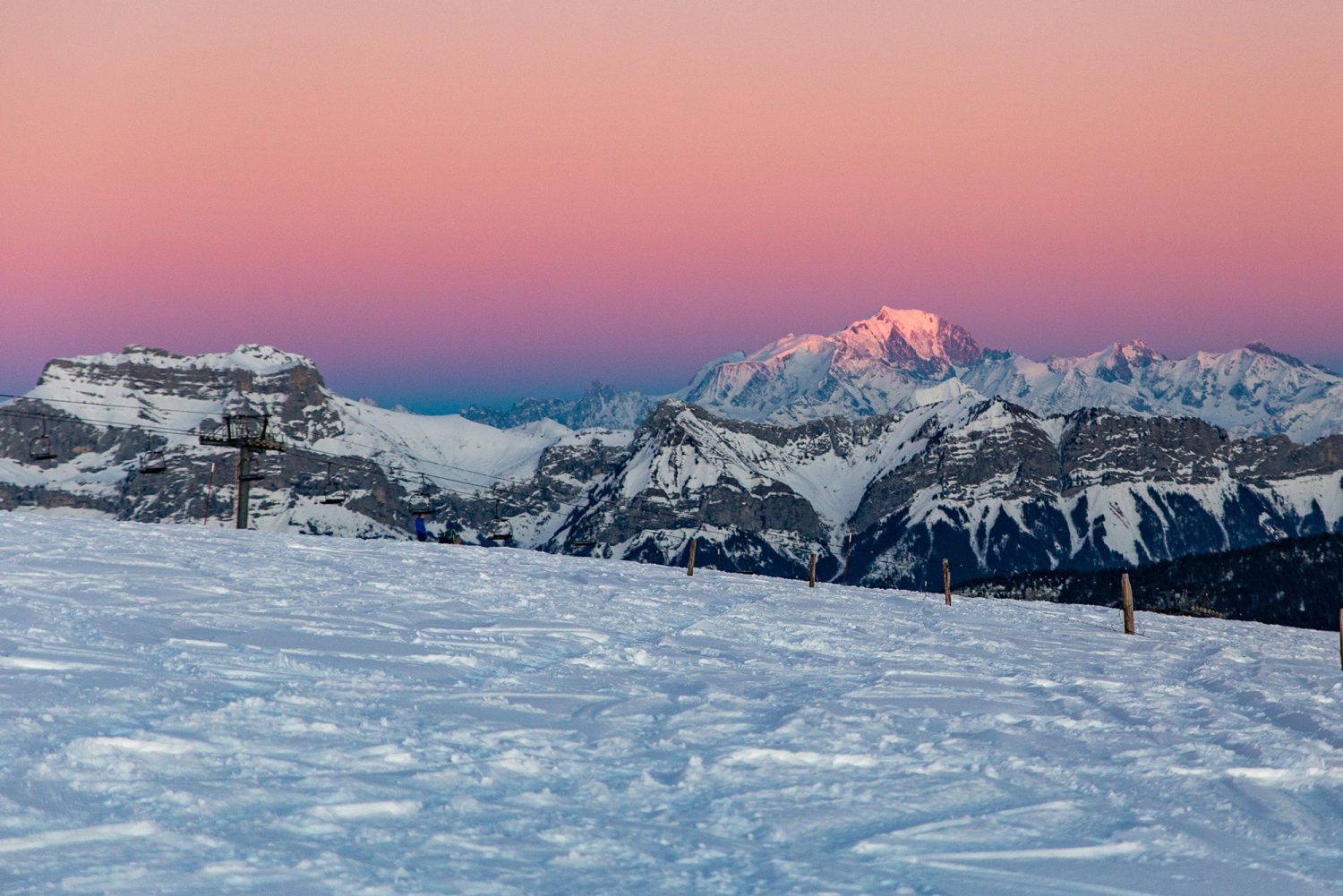 Coucher de soleil Semnoz en Hiver - www.paperboat.fr