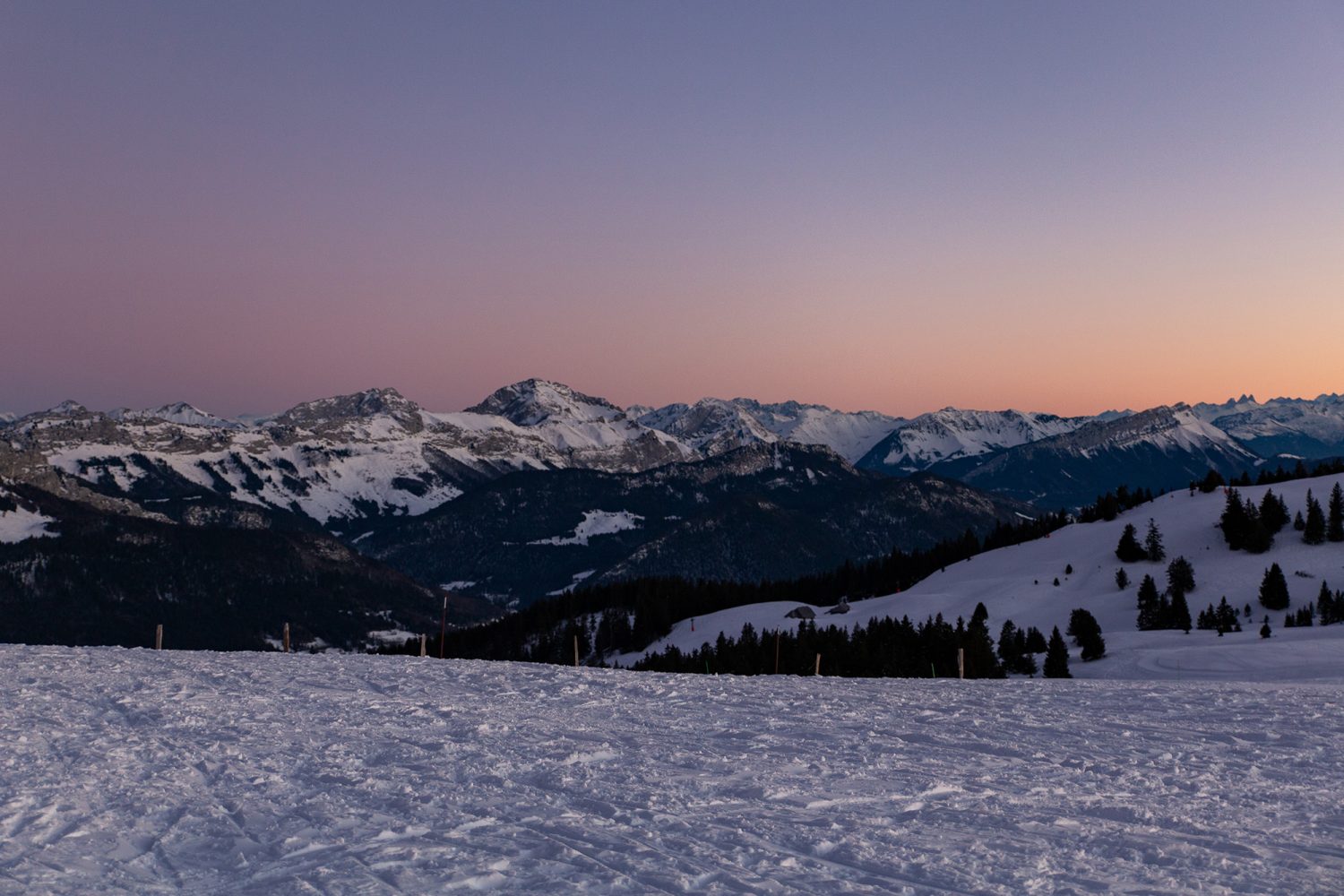 Coucher de soleil Semnoz en Hiver - www.paperboat.fr